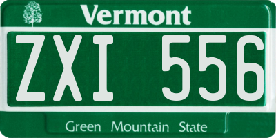 VT license plate ZXI556