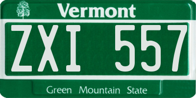 VT license plate ZXI557