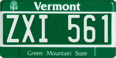 VT license plate ZXI561