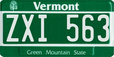 VT license plate ZXI563