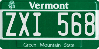 VT license plate ZXI568