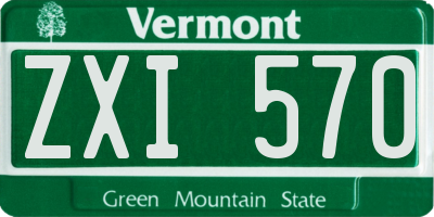 VT license plate ZXI570