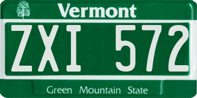 VT license plate ZXI572
