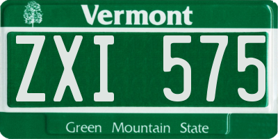 VT license plate ZXI575