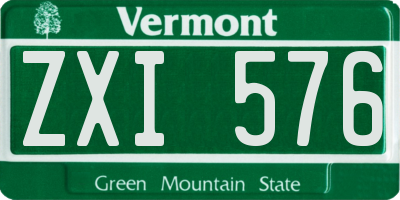 VT license plate ZXI576
