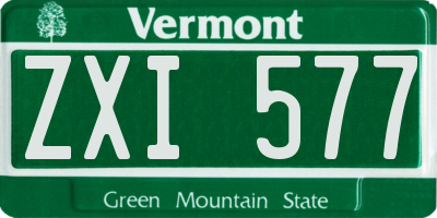 VT license plate ZXI577