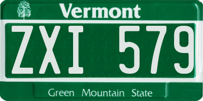VT license plate ZXI579