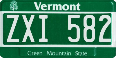 VT license plate ZXI582