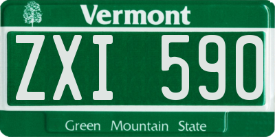 VT license plate ZXI590