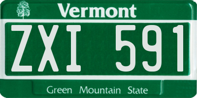 VT license plate ZXI591