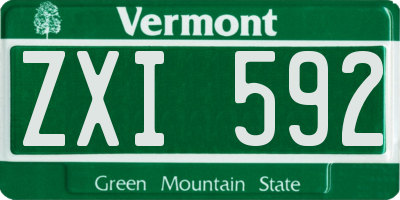 VT license plate ZXI592
