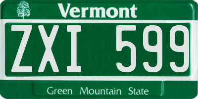 VT license plate ZXI599