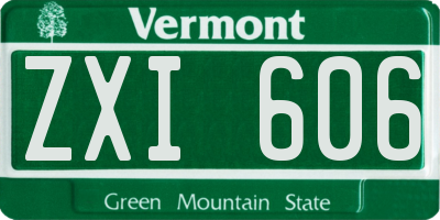 VT license plate ZXI606