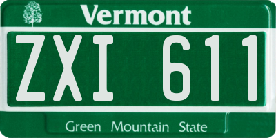 VT license plate ZXI611