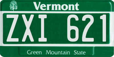 VT license plate ZXI621