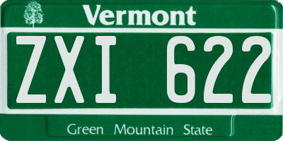 VT license plate ZXI622