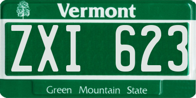 VT license plate ZXI623