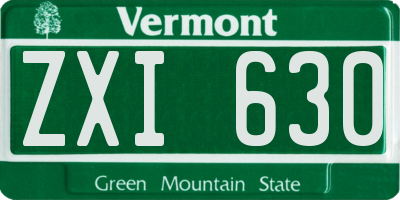 VT license plate ZXI630