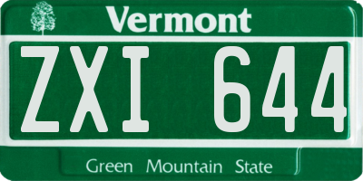 VT license plate ZXI644
