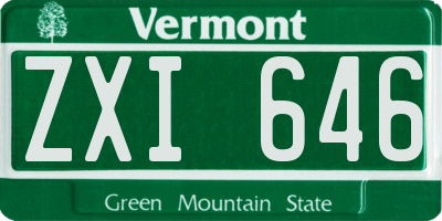 VT license plate ZXI646
