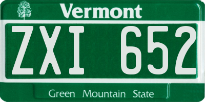 VT license plate ZXI652