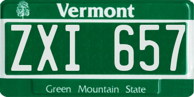 VT license plate ZXI657
