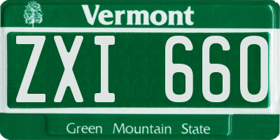 VT license plate ZXI660