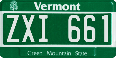 VT license plate ZXI661