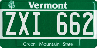 VT license plate ZXI662