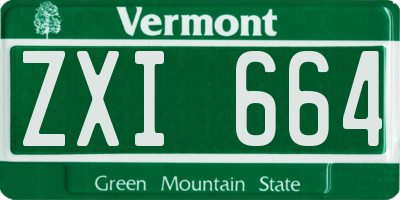 VT license plate ZXI664