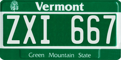 VT license plate ZXI667