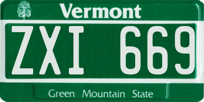 VT license plate ZXI669