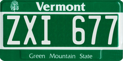 VT license plate ZXI677