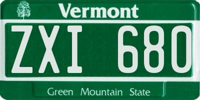 VT license plate ZXI680