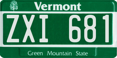 VT license plate ZXI681
