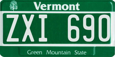 VT license plate ZXI690