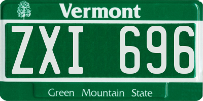 VT license plate ZXI696