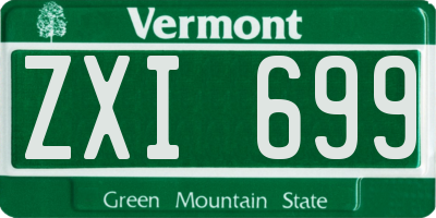 VT license plate ZXI699