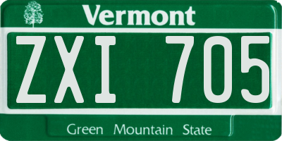 VT license plate ZXI705