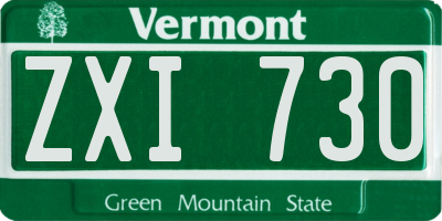 VT license plate ZXI730