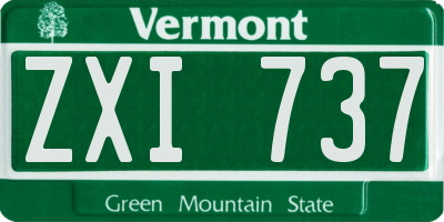 VT license plate ZXI737