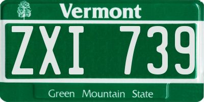 VT license plate ZXI739