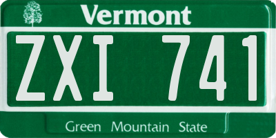 VT license plate ZXI741