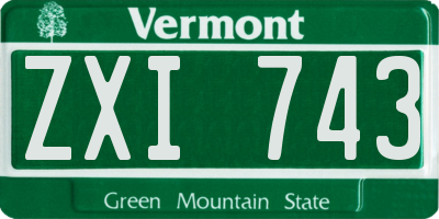 VT license plate ZXI743