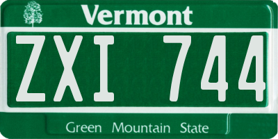 VT license plate ZXI744