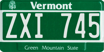 VT license plate ZXI745