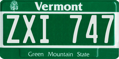 VT license plate ZXI747