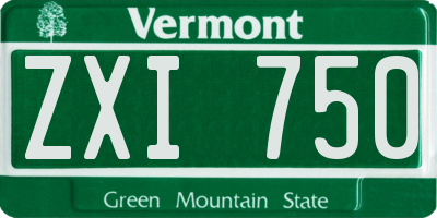 VT license plate ZXI750