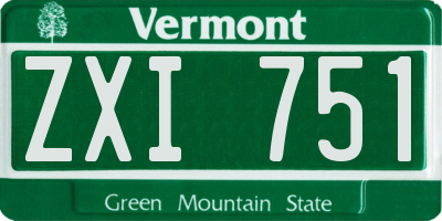 VT license plate ZXI751