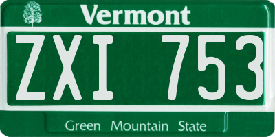 VT license plate ZXI753